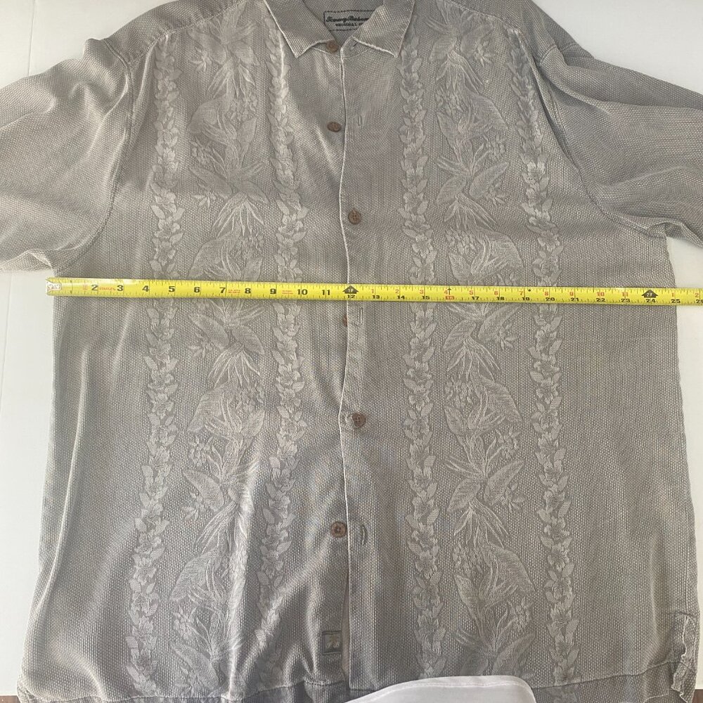 Tommy Bahama Shirt Mens XL Gray Short Sleeve Button Down Shirt - Picture 4 of 6